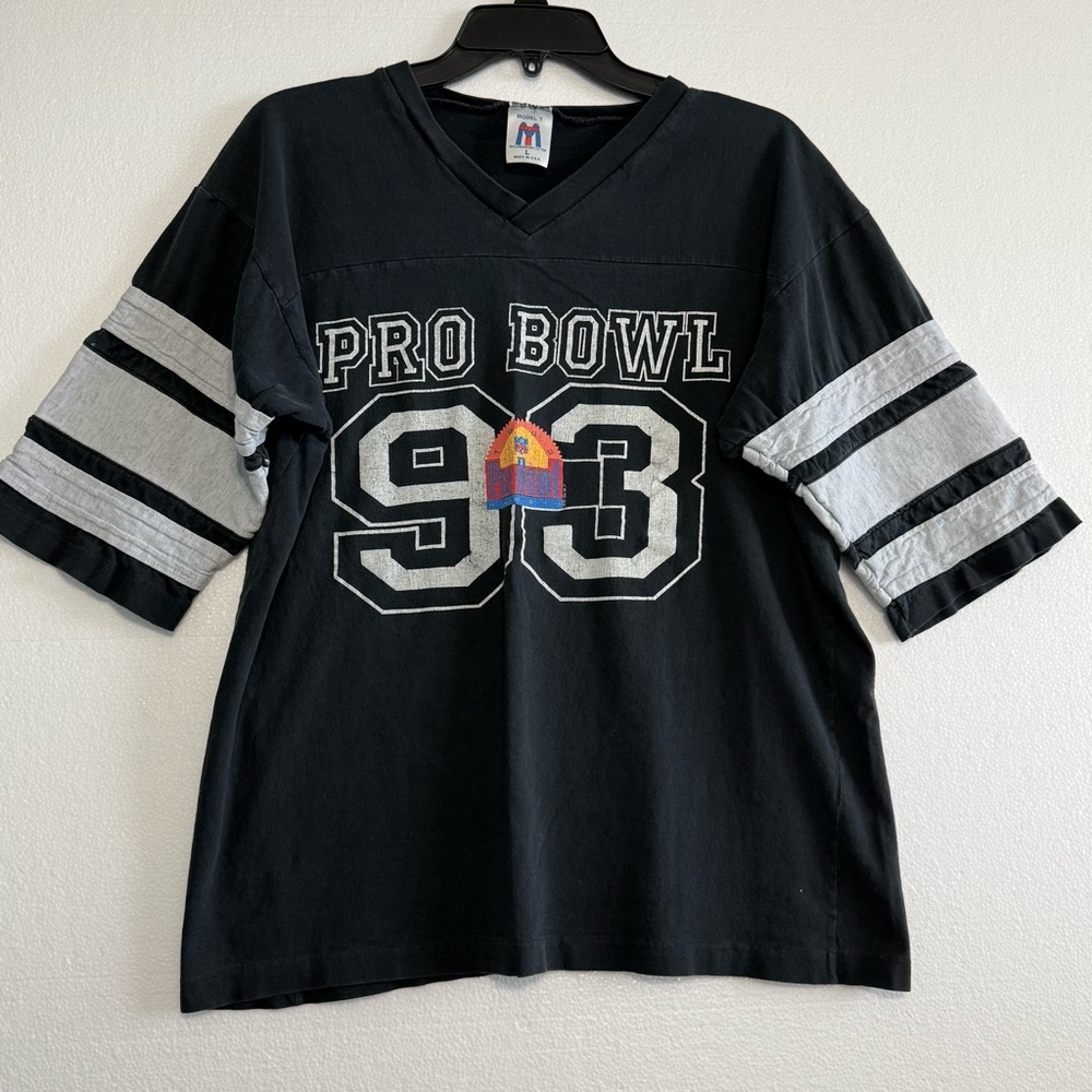 Vintage Pro Bowl 93 Graphic T-shirt 1992 Preshrunk Cotton Black USA Size L
